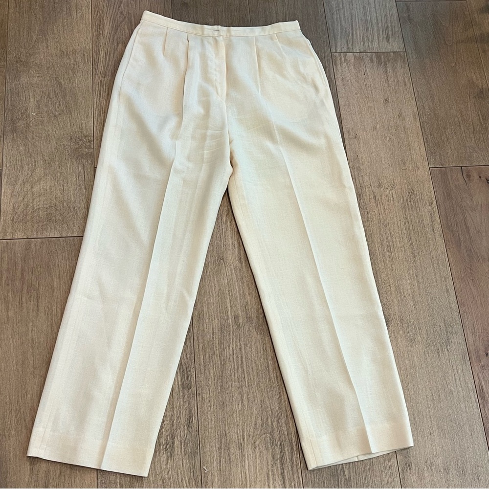 EUC Vintage Cream High-Rise Tailored Trousers